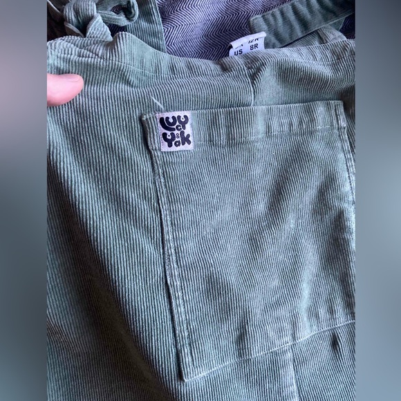 Lucy & Yak Original corduroy Dungarees in Green Bay - US 8 UK 12 - Picture 3 of 7